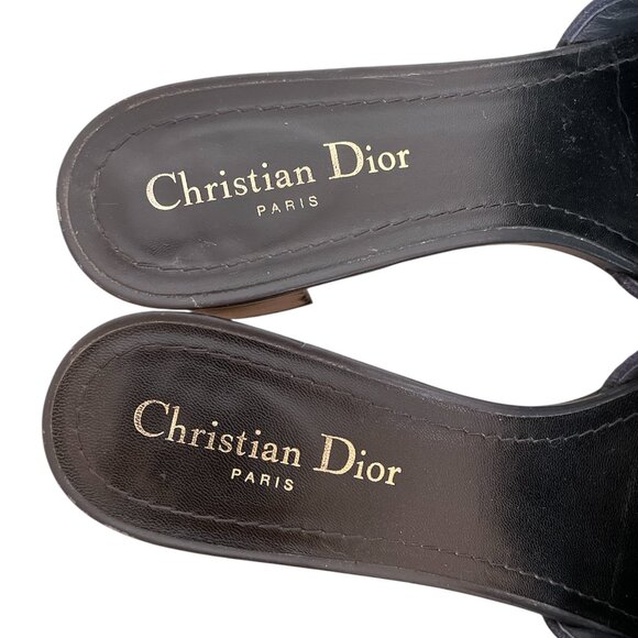 CHRISTIAN DIOR Dway Block Heel Slide Sandals Mules \\ 39 - Picture 6 of 10